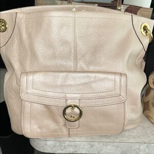 Coach Cream Shoulder Bag with Gold Accents